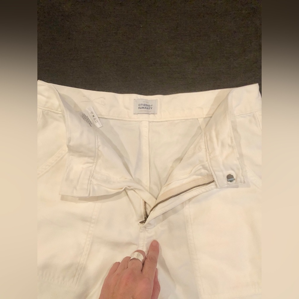 Citizens of Humanity Marcelle Low Slung Barrel Pants Cargo Pashmina White sze 28 - Picture 7 of 8